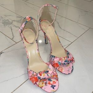 J.Crew collection Liberty high heel sandals, pink floral size 11, never worn